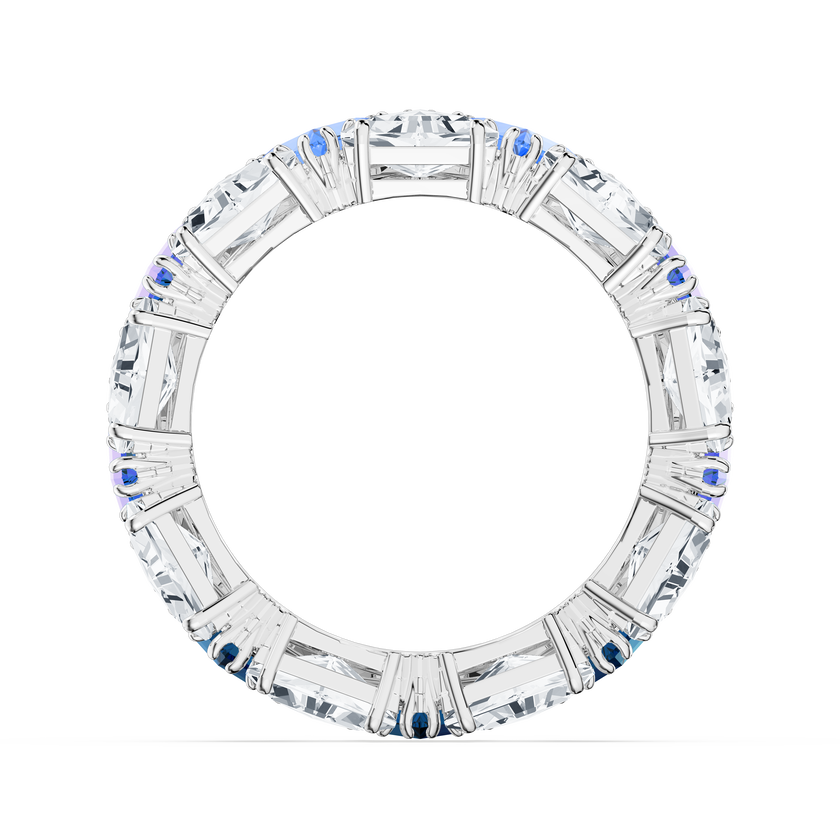 swarovski matrix cocktail ring  triangle cut  blue  rhodium plated